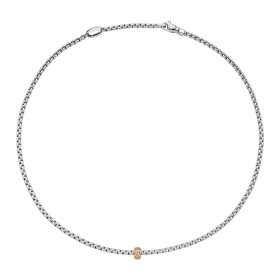 Weißgold, Halsschmuck, FOPE Eka Halskette mit Diamanten in Rautenfassung 73101CX_BB_B_XRX_043