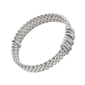 Weißgold, Armschmuck, FOPE Eka Flex'it Armband mit Diamantpavé, Ref: 58804BX_PB_B_XBX_00L