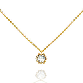 Gelbgold, Halsschmuck, Schmuckwerk Alpen Anhänger mit Halskette FH124-GG