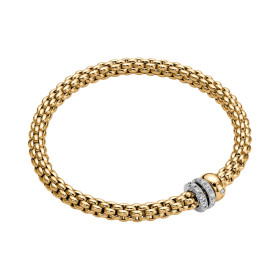 Gelbgold, Armschmuck, FOPE Eka Flex'it Armband mit Diamantpavé, Ref: 62506BX_PB_G_BBG_0XL