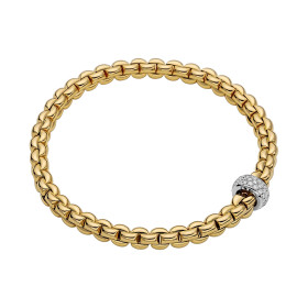 Gelbgold, Armschmuck, FOPE Eka Flex'it Armband mit Diamantpavé, Ref: 72110BX_PB_G_XBX_0XL