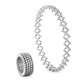 Weißgold, Ringe, Serafino Consoli Serafino Multi-Size Ring und Armreif, Ref: S.RB 5HM2 WG WD
