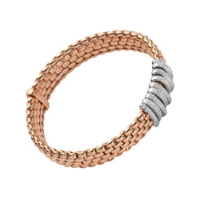 Roségold, Armschmuck, FOPE Eka Flex'it Armband mit Diamantpavé, Ref: 58804BX_PB_R_XBX_0XL