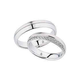Weißgold, Ringe, Christian Bauer Trauring-Set 0247042-0274558