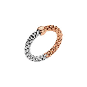 Weißgold, Ringe, FOPE Essentials zweifarbiger Flex'it Ring mit rundem Halskettengeflecht 06E08AX_XX_1_XRX_0XS