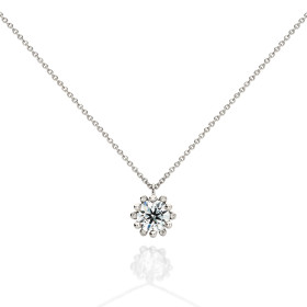 Platin, Halsschmuck, Schmuckwerk Alpen Anhänger mit Halskette FH134-PT