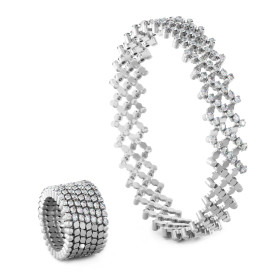Weißgold, Ringe, Serafino Consoli Serafino Multi-Size Ring und Armreif, Ref: S.RB 7H2 WG WD
