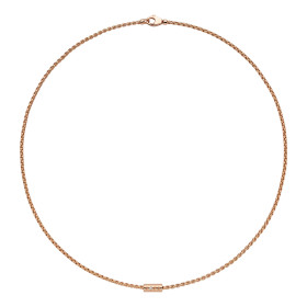 Roségold, Halsschmuck, FOPE Aria Halskette mit einem weißen Brillanten 89103CX_BB_R_XRX_037