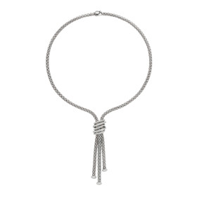 Weißgold, Halsschmuck, FOPE Solo Halskette mit Diamanten ausgefaßt 65106CX_PB_B_BBB_043