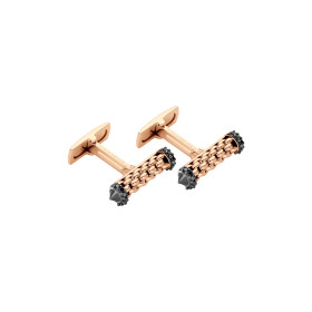 FOPE Solo Manschettenknöpfe mit schwarzen Diamanten 00506GX_BN_R_X3X_000