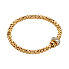 Gelbgold, Armschmuck, FOPE Eka Flex'it Armband mit Diamantpavé, Ref: 61206BX_PB_G_GGX_00M