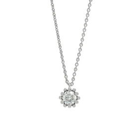 Weißgold, Halsschmuck, Schmuckwerk Alpen Anhänger mit Halskette FH114-WG