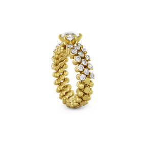 Gelbgold, Ringe, Serafino Consoli Brevetto Solitaire Multi-Size Ring, Ref: RMS SL WD 075 3H2 YG WD