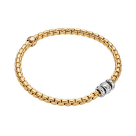 Gelbgold, Armschmuck, FOPE Eka Flex'it Armband mit Diamantpavé, Ref: 73101B3_PB_G_BBB_0XL