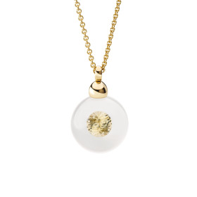 Gelbgold, Halsschmuck, Schmuckwerk Glasklar Anhänger mit Halskette, Ref: DH5207-GG-GW-BB