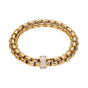Gelbgold, Armschmuck, FOPE Eka Flex'it Armband mit Diamantpavé, Ref: 60411BX_PB_G_XGX_00L
