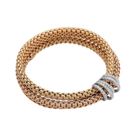 Roségold, Armschmuck, FOPE Eka Flex'it Armband mit Diamantpavé, Ref: 65106BX_PB_R_XBX_00L