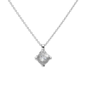 Platin, Halsschmuck, Schmuckwerk Anhänger Glasklar mit Halskette CH177-PT
