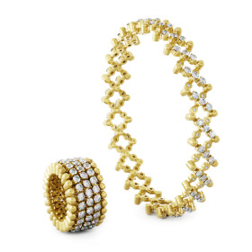 Gelbgold, Ringe, Serafino Consoli Serafino Multi-Size Ring und Armreif, Ref: S.RB 5MI4 YG WD