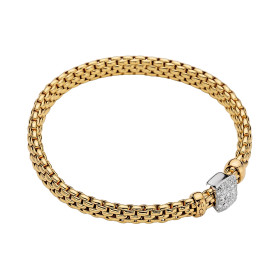 Gelbgold, Armschmuck, FOPE Eka Flex'it Armband mit Diamantpavé, Ref: 56102BX_PB_G_XBX_0XL