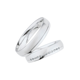 Weißgold, Ringe, Christian Bauer Trauring-Set 0245434-0274391