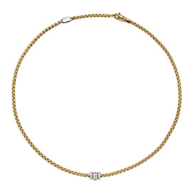 Weißgold, Halsschmuck, FOPE Eka Halskette mit Diamanten in Rautenfassung 73101C3_PB_G_BBB_043