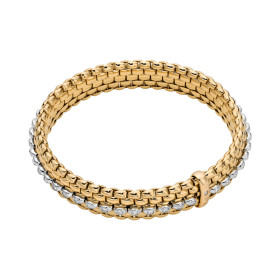 Gelbgold, Armschmuck, FOPE Eka Flex'it Armband mit Diamantpavé, Ref: 58504BX_PB_G_GBX_00S
