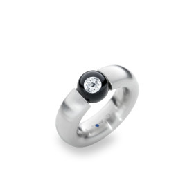 Edelstahl , Ringe, Schmuckwerk Glasklar Ring DR777-ST-GS