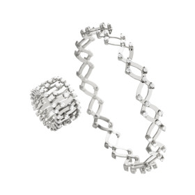 Weißgold, Ringe, Serafino Consoli Serafino Multi-Size Ring und Armband S.RB 1492 F4 WG WD