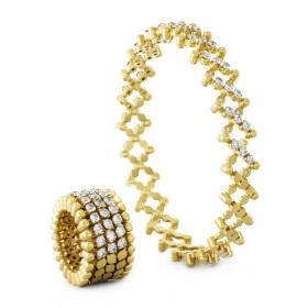Gelbgold, Ringe, Serafino Consoli Serafino Multi-Size Ring und Armreif, Ref: S.RB 5HMI4 YG WD