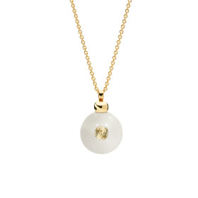 Gelbgold, Halsschmuck, Schmuckwerk Anhänger Glasklar mit Halskette DH557-GG-GW-BB