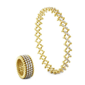 Gelbgold, Ringe, Serafino Consoli Serafino Multi-Size Ring und Armreif, Ref: S.RB 5M2 YG WD