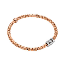 Roségold, Armschmuck, FOPE Eka Flex'it Armband mit Diamantpavé, Ref: 73101B3_PB_R_BBB_00L