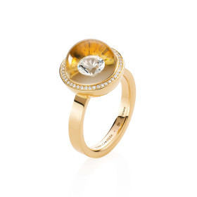Gelbgold, Ringe, Schmuckwerk Glasklar Ring, Ref: DR606-GG-GK-59