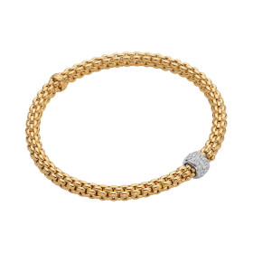 Gelbgold, Armschmuck, FOPE Eka Flex'it Armband mit Diamantpavé, Ref: 63406BX_PB_G_XBX_00L