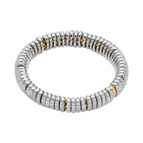 Gelbgold &amp;amp; Weißgold, Armschmuck, FOPE Eka Flex'it Armband mit Diamantpavé, Ref: 58102BX_PB_G_XBX_00L