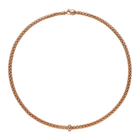 Roségold, Halsschmuck, FOPE Solo Halskette mit weißem Diamanten 62306CX_BB_R_XRX_043
