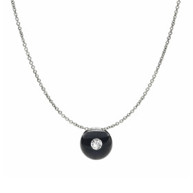 Weißgold, Halsschmuck, Schmuckwerk Halskette Glasklar DH807-WG-GS