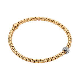Gelbgold, Armschmuck, FOPE Eka Flex'it Armband mit Diamantpavé, Ref: 73301BX_PB_G_XBX_0XL