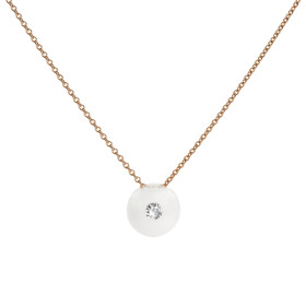 Rotgold, Halsschmuck, Schmuckwerk Halskette Glasklar DH827-RG-GW