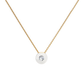 Gelbgold, Halsschmuck, Schmuckwerk Halskette Glasklar DH887-GG-GW