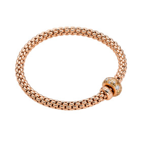 Roségold, Armschmuck, FOPE Solo Flex'it Armband mit weißen und braunen Diamanten 61206BX_PW_R_RRX_0XS