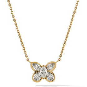 Rotgold, Halsschmuck, Hans D. Krieger Butterfly Anhänger mit Kette 111.2381.14.6