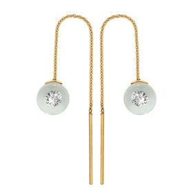 Gelbgold, Ohrringe, Schmuckwerk Glasklar Ohrhänger DO987-GG-GK