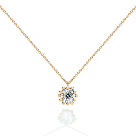 Rotgold, Halsschmuck, Schmuckwerk Alpen Anhänger mit Halskette FH134-RG