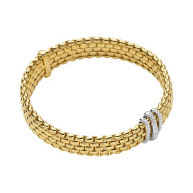 Gelbgold, Armschmuck, FOPE Eka Flex'it Armband mit Diamantpavé, Ref: 58704BX_PB_G_BBB_00L