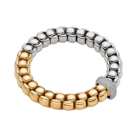 Gelbgold &amp;amp; Weißgold, Armschmuck, FOPE Eka Flex'it Armband mit Diamantpavé, Ref: 52107B2_PB_2_XBX_00L