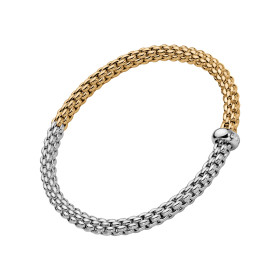 Gelbgold &amp;amp; Weißgold, Armschmuck, FOPE Solo Flex'it Armband, Ref: 01M06B2_BB_2_XBX_00S
