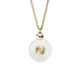 Rotgold, Halsschmuck, Schmuckwerk Anhänger Glasklar mit Halskette DH5207-RG-GW-BB