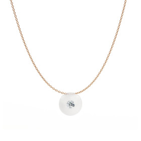 Rotgold, Halsschmuck, Schmuckwerk Halskette Glasklar DH807-RG-GW